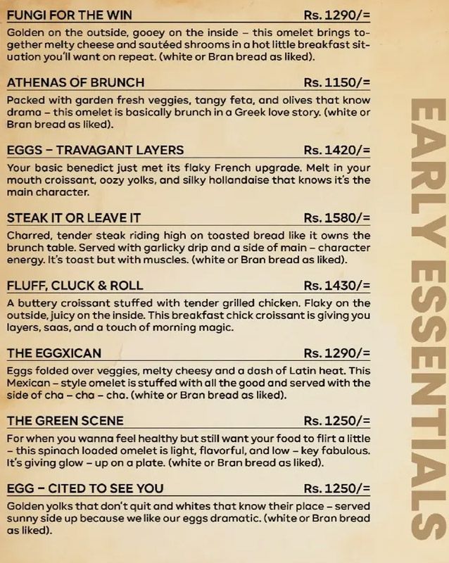 Miam’ory Cafe menu