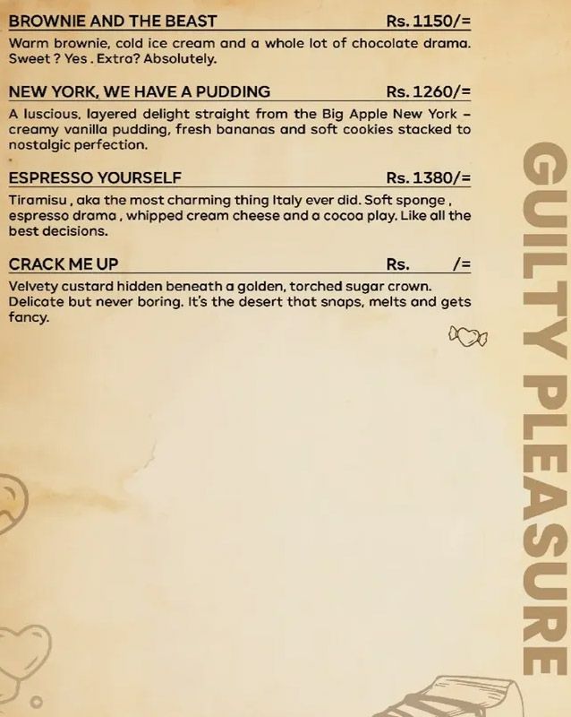 Miam’ory Cafe menu