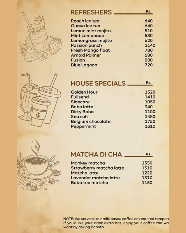 Miam’ory Cafe menu