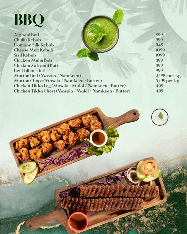 Damaan Dineria menu