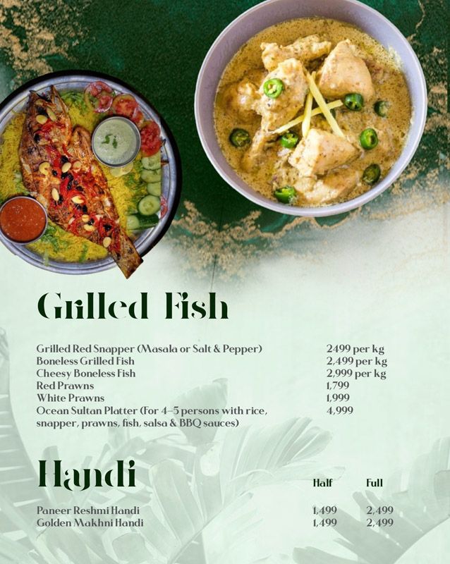 Damaan Dineria menu